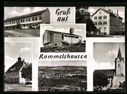 AK Rommelshausen, Herz-Jesu-Kirche, Schule, Rathaus Ortsansicht  - Andere & Zonder Classificatie