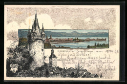 Künstler-AK Carl Biese: Lindau, Teilansicht, Diebsturm Mit Peterskirche  - Autres & Non Classés