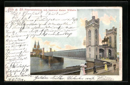 AK Köln, Eisenbahnbrücke Und Denkmal Kaiser Wilhelm I.  - Koeln