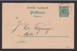Deutsches Reich K1 Burgwedel Niedersachsen Ganzsache 5 Pfg. Reichspost N. Melle - Lettres & Documents