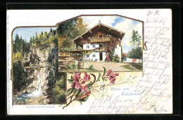 AK Oberaudorf, Gasthaus Tatzelwurm, Wasserfall  - Altri & Non Classificati