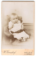Fotografie H. Zernsdorf, Belzig, Sandbergerstr. 23, Staunendes Baby Im Sessel Sitzend  - Personas Anónimos
