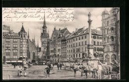 AK München, Der Marienplatz  - Muenchen