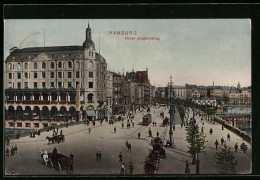 AK Hamburg-Neustadt, Strassenbahn Auf Dem Jungfernstieg  - Strassenbahnen