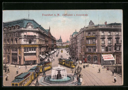 AK Frankfurt A. M., Kaiserplatz Und Kaiserstrasse, Strassenbahnen Am Hapag-Haus  - Strassenbahnen