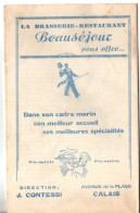Calais , La Brasserie - Restaurant Beauséjour , Le Siège De Calais Et Le Dévouement Des Six Bourgeois , Maurice Martin ( - Tourism Brochures
