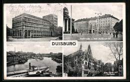 AK Duisburg, Stadttheater Und Hotel Duisburger Hof, Hafen  - Théâtre