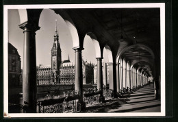 AK Hamburg, Alsterarkaden Mit Rathaus  - Mitte