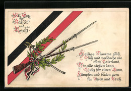 Präge-AK Mit Gott Für Kaiser Und Reich, Karabiner Mit Säbel Und Lorbeer  - Weltkrieg 1914-18