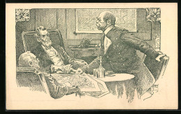 Künstler-AK Bismarck Bei Den Friedensverhandlungen 1871  - Personnages Historiques