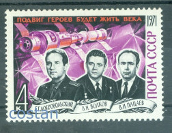 1971 Soyuz 11,In Memoriam To Russian Cosmonauts,Space,Russia,3837,MNH - Ongebruikt