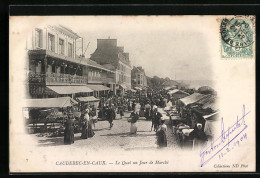 CPA Caudebec-en-Caux, Le Quai Un Jour De Marché  - Caudebec-en-Caux