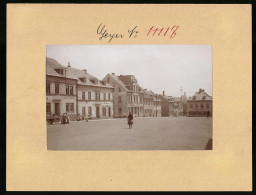 Fotografie Brück & Sohn Meissen, Ansicht Geyer I. Erzg., Neumarkt Mit Geschäften Albin Wagner, F. Grummel, Garküche  - Lugares