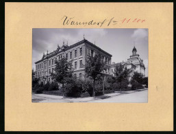 Fotografie Brück & Sohn Meissen, Ansicht Warnsdorf I. B., Blick Auf Die K.K. Staatsrealschule  - Orte