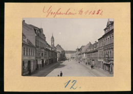 Fotografie Brück & Sohn Meissen, Ansicht Grossenhain, Frauenmarkt, Geschäfte J. Taus, Alfred Böhmert, Karl Grühl  - Places