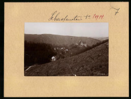 Fotografie Brück & Sohn Meissen, Ansicht Scharfenstein Im Zschopautal, Blick In Das Tal Mit Dem Schloss Scharfenstein  - Places