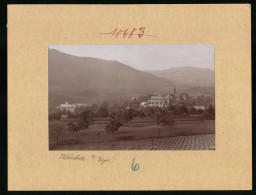 Fotografie Brück & Sohn Meissen, Ansicht Klösterle A. Egern, Ortsansicht Mit Dem Rathausturm  - Places