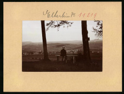 Fotografie Brück & Sohn Meissen, Ansicht Elterlein I. Erzg., Knabe Blick Von Der Friedrich-August-Höhe Auf Den Ort  - Lieux