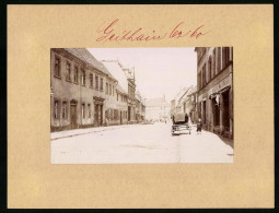 Fotografie Brück & Sohn Meissen, Ansicht Geithain, Chemnitzer Strasse Mit Ladengeschäften & Fuhrwerk  - Orte