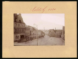 Fotografie Brück & Sohn Meissen, Ansicht Colditz, Marktplatz Mit Apotheke, Rathskeller & Geschäftshaus Heinrich Plon  - Lieux