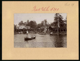 Fotografie Brück & Sohn Meissen, Ansicht Bad Elster, Bootsverleih Station Am Luisasee, Flaggenschmuck  - Orte