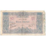 France, 1000 Francs, Bleu Et Rose, 1925, J.1872, TB, Fayette:36.41, KM:67j - 1 000 F 1889-1926 ''Bleu Et Rose''