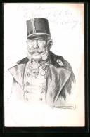 Künstler-AK Kaiser Franz Josef I. Von Österreich In Uniform Mit Orden  - Royal Families