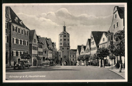 AK Günzburg A. D., Hauptstrasse Mit Auto Und Tor  - Guenzburg