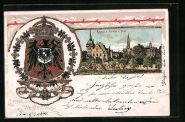 Passepartout-Lithographie Wilhelmshaven, Ortsansicht Mit Rathaus, Kirche Und Wappen  - Sonstige & Ohne Zuordnung