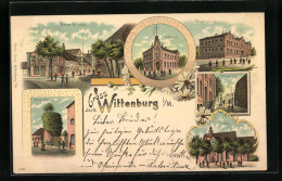 Lithographie Wittenburg I. M., Grosse Strasse, Stadtschule, Amtsgericht  - Sonstige & Ohne Zuordnung