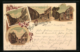 Lithographie Wittenburg I. M., Grosse Strasse, Mühlenthor, Steinthor  - Other & Unclassified