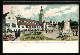 Künstler-AK Landshut, Niederbayerische Kreis-Industrie- U. Gewerbe-Ausstellung 1903, Haupthalle Mit Fontäne  - Expositions