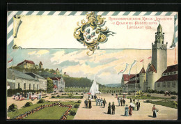 Künstler-AK Landshut, Niederbayerische Kreis-Industrie- U. Gewerbe-Ausstellung 1903, Ausstellungshalle  - Tentoonstellingen