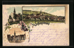 Lithographie Schwandorf, Totalansicht Mit Kreuzberg-Kirche  - Schwandorf