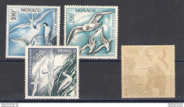 1955 MONACO, Uccelli - Birds, Posta Aerea 55/58 - 4 Valori - MH* - Linguellato - Otros & Sin Clasificación