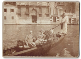 28 Foto Unbekannter Fotograf, Venedig, Baron Hilmar Von Dem Bussche In Venedig, Gondel, Kriegsschiff, 1900  - Berühmtheiten