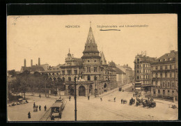 AK München, Stiglmaierplatz Und Gasthaus Löwenbräu-Keller, Strassenbahn  - Autres & Non Classés