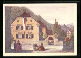 Künstler-AK Bad Ragaz, Kantonales Sängerfest 1930, Doktorhaus  - Bad Ragaz