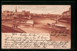 Lithographie Wien, Aspernbrücke Mit Dampfer  - Andere & Zonder Classificatie