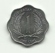 1987 - Caraibi Est 1 Cent, - Oost-Caribische Staten