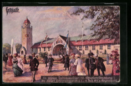 Künstler-AK Regensburg, 50. Jähr. Jubiläumsfeier Und 18. Hauptversammlung Des Bayer. Lehrervereins 1911, Festhalle  - Regensburg