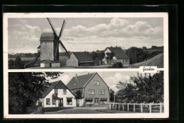 AK Groden, Windmühle Mit Geschäftshäusern  - Sonstige & Ohne Zuordnung