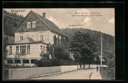 AK Bad Grund Im Oberharz, Hotel-Pension Villa Günther Von Der Strasse Gesehen  - Oberharz