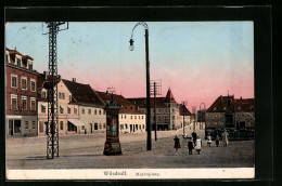 Goldfenster-AK Wilsdruff, Marktplatz Mit Wettersäule  - Other & Unclassified