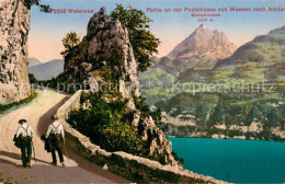 13731267 Walensee Wallensee SG Poststrasse Von Weesen Nach Amden Mit Muertschens - Other & Unclassified