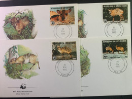 COTE D'IVOIRE 1985 ANIMAL WWF.FDC - FDC