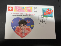 14-5-2024 (5 Z 7) Eurovision Song Contest 2024 - Switzerland Won With Singer NEMO (with Disney Némo Cartoon Fish Stamp) - Musica