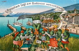 13729209 Rorschach SG Bodensee Panorama Karikatur  - Andere & Zonder Classificatie