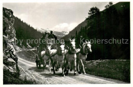 13728847 Davos GR Flueela Pferdepost Ein Bild Aus Alten Zeiten Davos GR - Andere & Zonder Classificatie