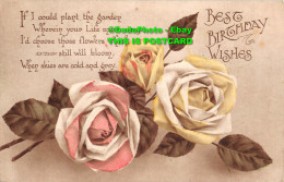 R347827 Best Birthday Wishes. Roses. Series W 871. 3. 1919 - Monde
